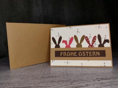 Grußkarte Frohe Ostern Ohren handgemacht